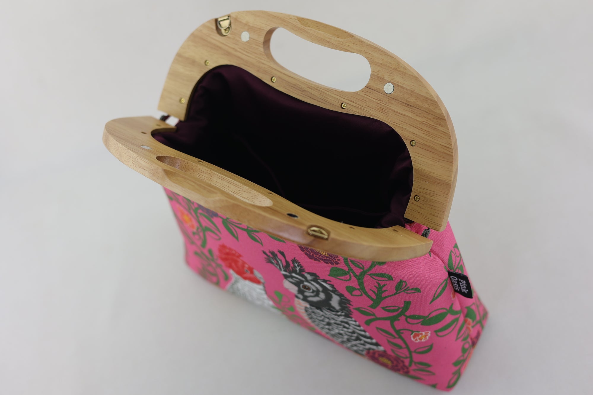 Gang-Gang Cockatoo Large Wood Frame Bag | PINK OASIS