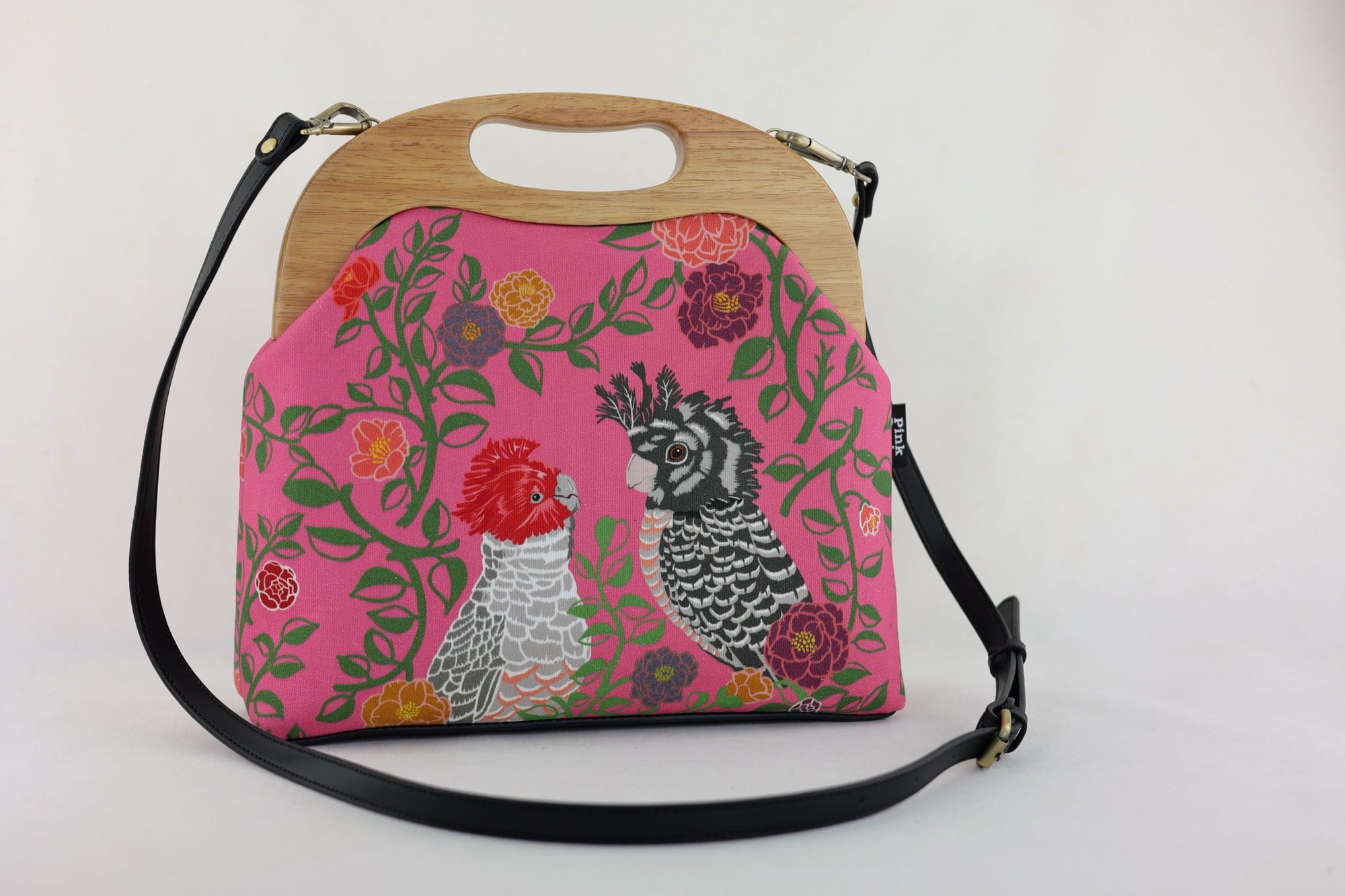 Gang-Gang Cockatoo Large Wood Frame Bag | PINK OASIS