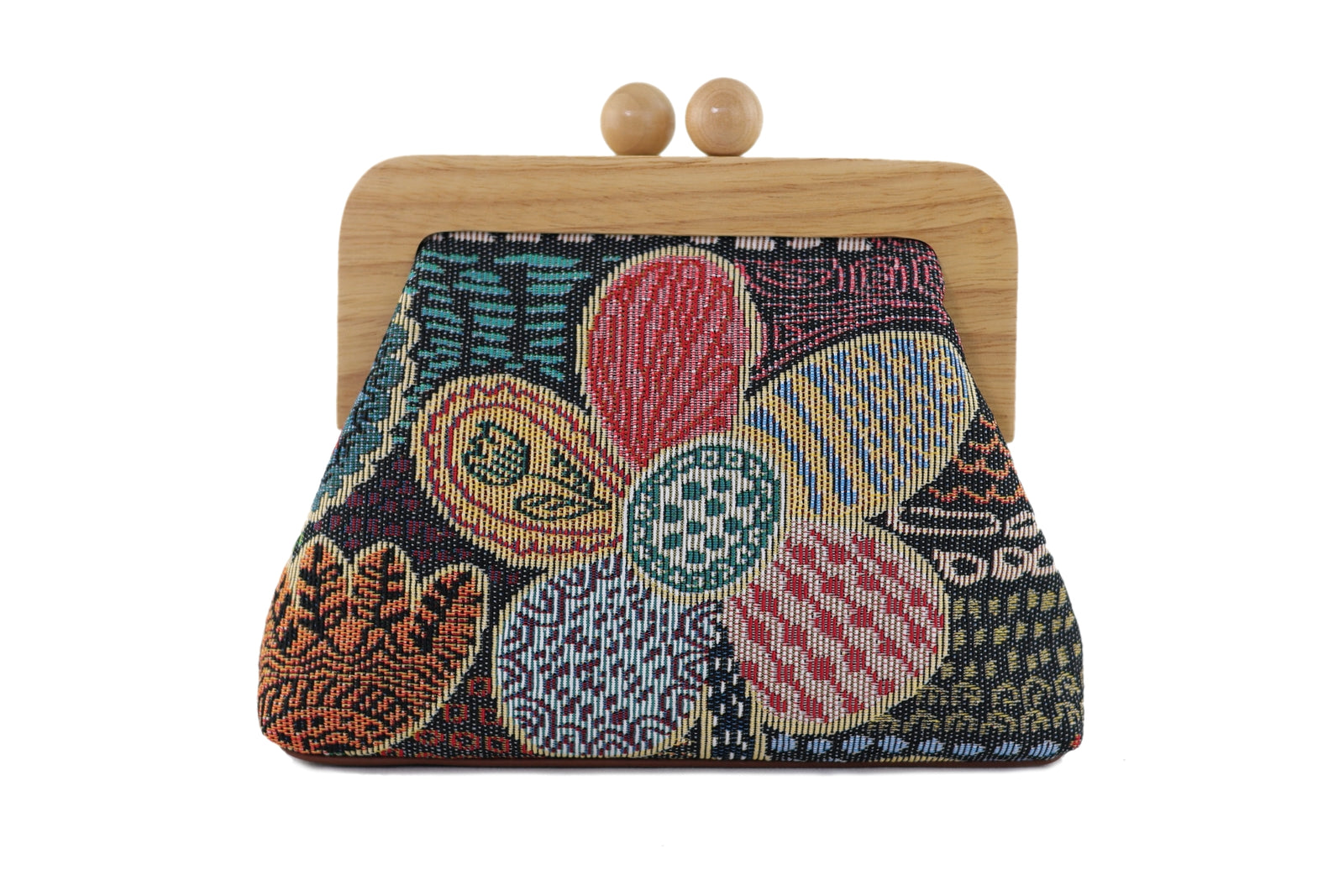 Doodle Flora Tapestry Woven Fabric Clutch | PINK OASIS