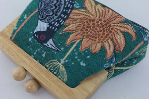 Magpie & Waratah Tapestry Woven Fabric Clutch | PINK OASIS