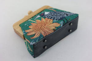 Magpie & Waratah Tapestry Woven Fabric Clutch | PINK OASIS