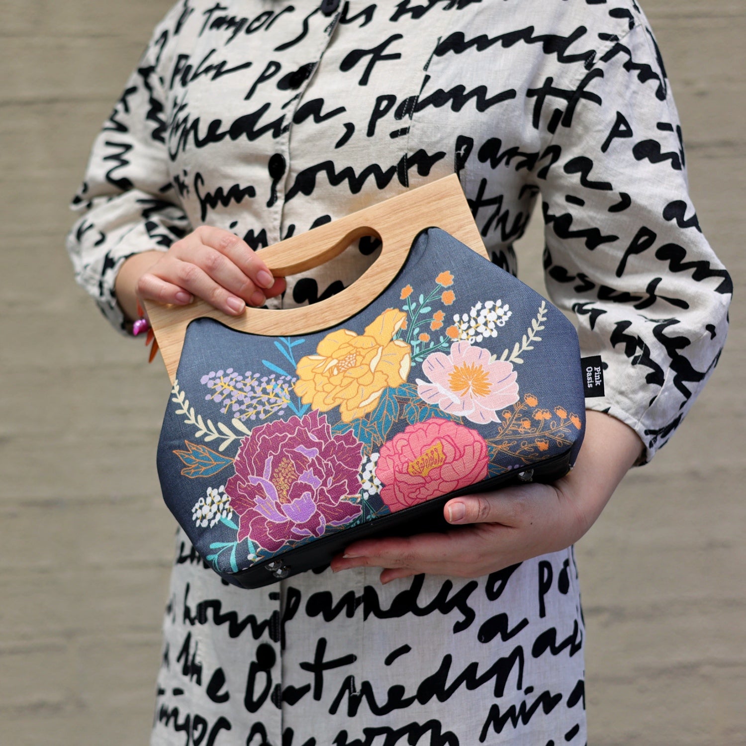 Peonies Garden Ladies Bag Handmade in Australia | PINK OASIS
