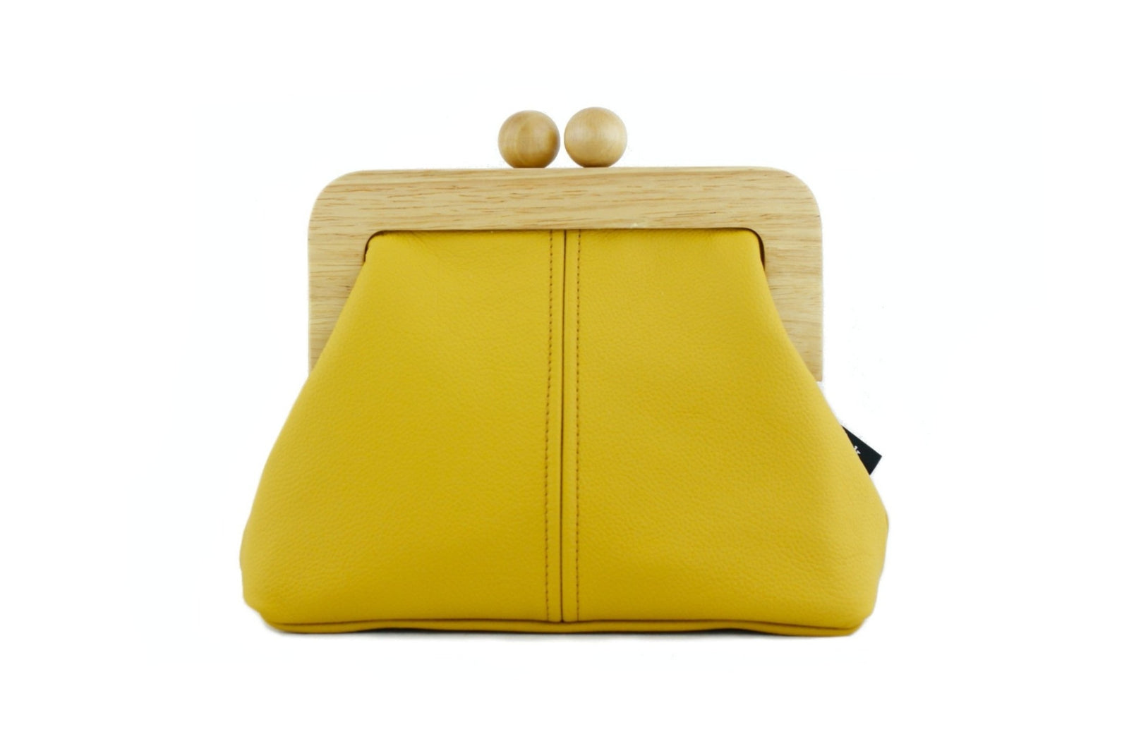 Mustard Genuine Leather Clutch Bag with Leather Strap | PINKOASIS