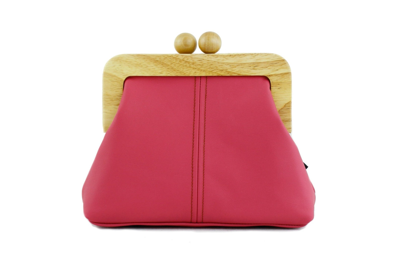 Women's Fuchsia Genuine Leather Clutch Bag with Strap | PINKOASIS