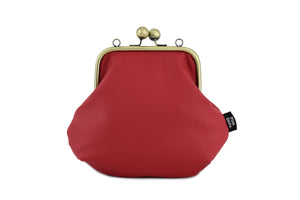 Women's Red Genuine Leather Clutch Bag with Strap | PINK OASIS