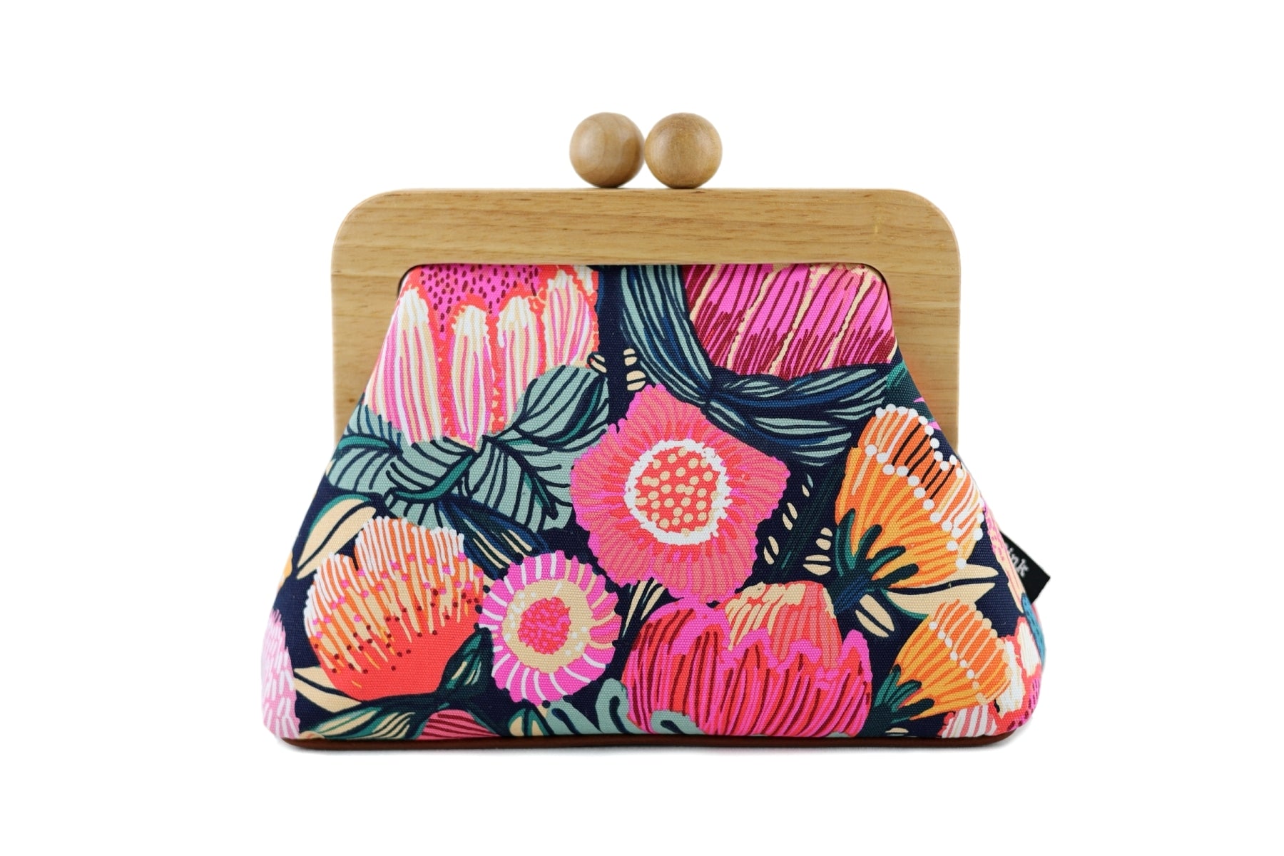 Australian Protea Garden Clutch Bag with Leather Strap | PINK OASIS