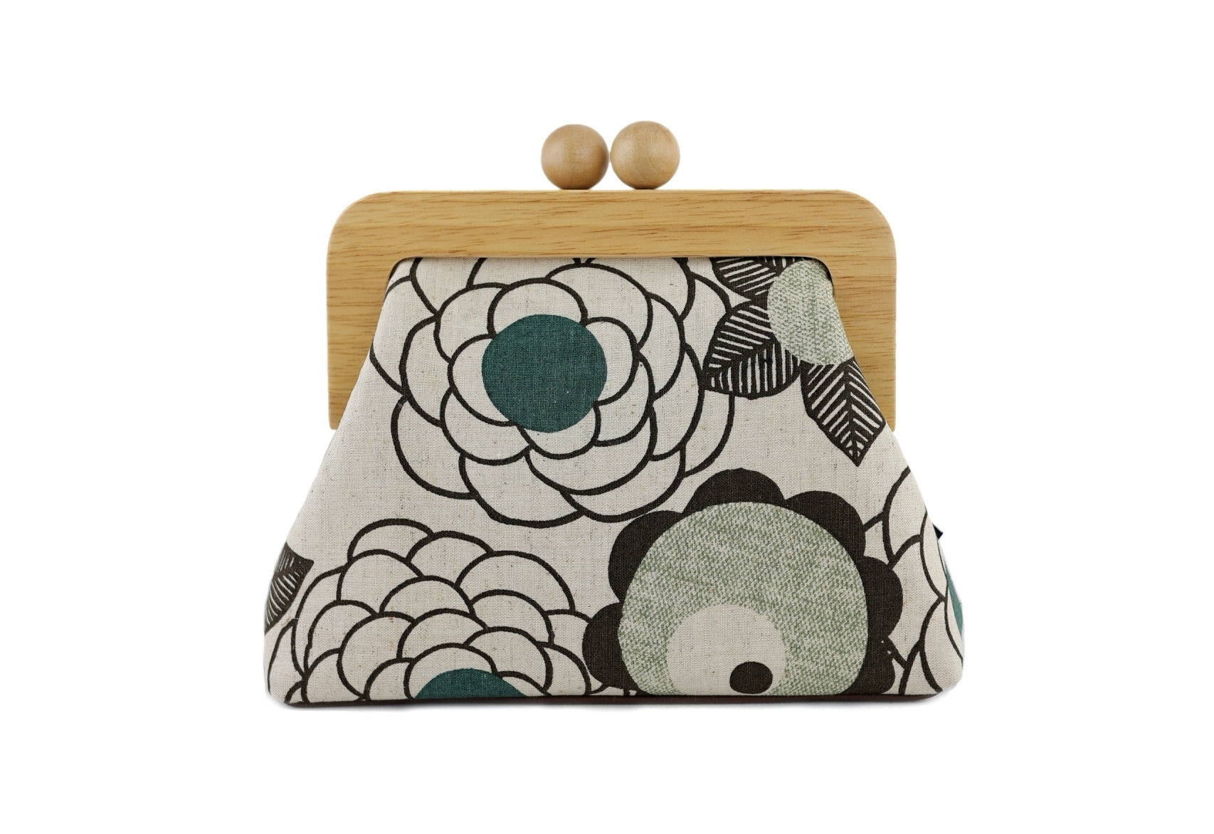 Rustic Linen Floral Wooden Frame Clutch Bag | PINK OASIS