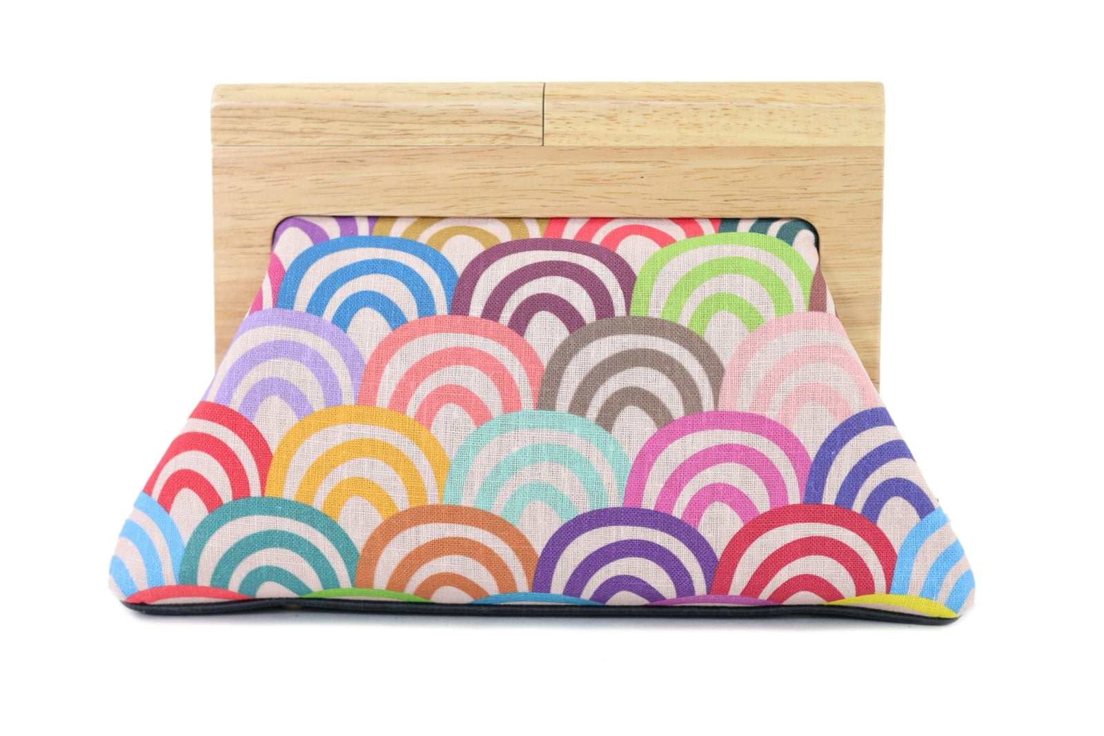 Rainbows Wood Frame Bag | PINK OASIS