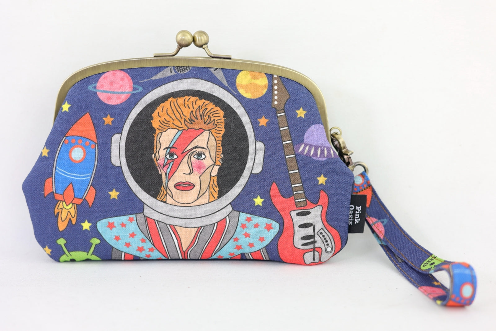 David's Space Wristlet Wallet (with Double Kisslock Clasps)