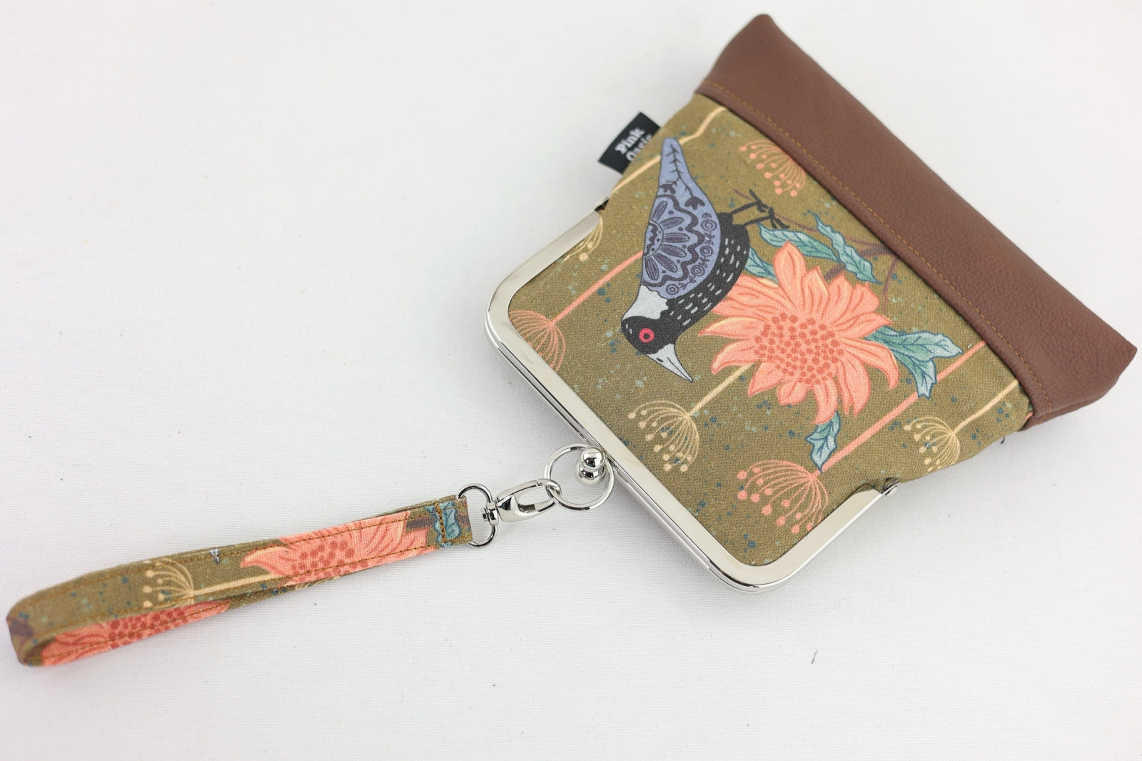 Magpie & Waratah Brown Wristlet | PINK OASIS