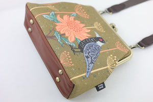 Magpie & Waratah Brown Crossbody Bag with Webbing Strap | PINK OASIS