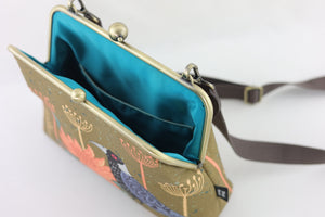 Magpie & Waratah Brown Crossbody Bag with Webbing Strap | PINK OASIS