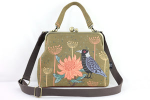 Magpie & Waratah Brown Crossbody Bag with Webbing Strap | PINK OASIS