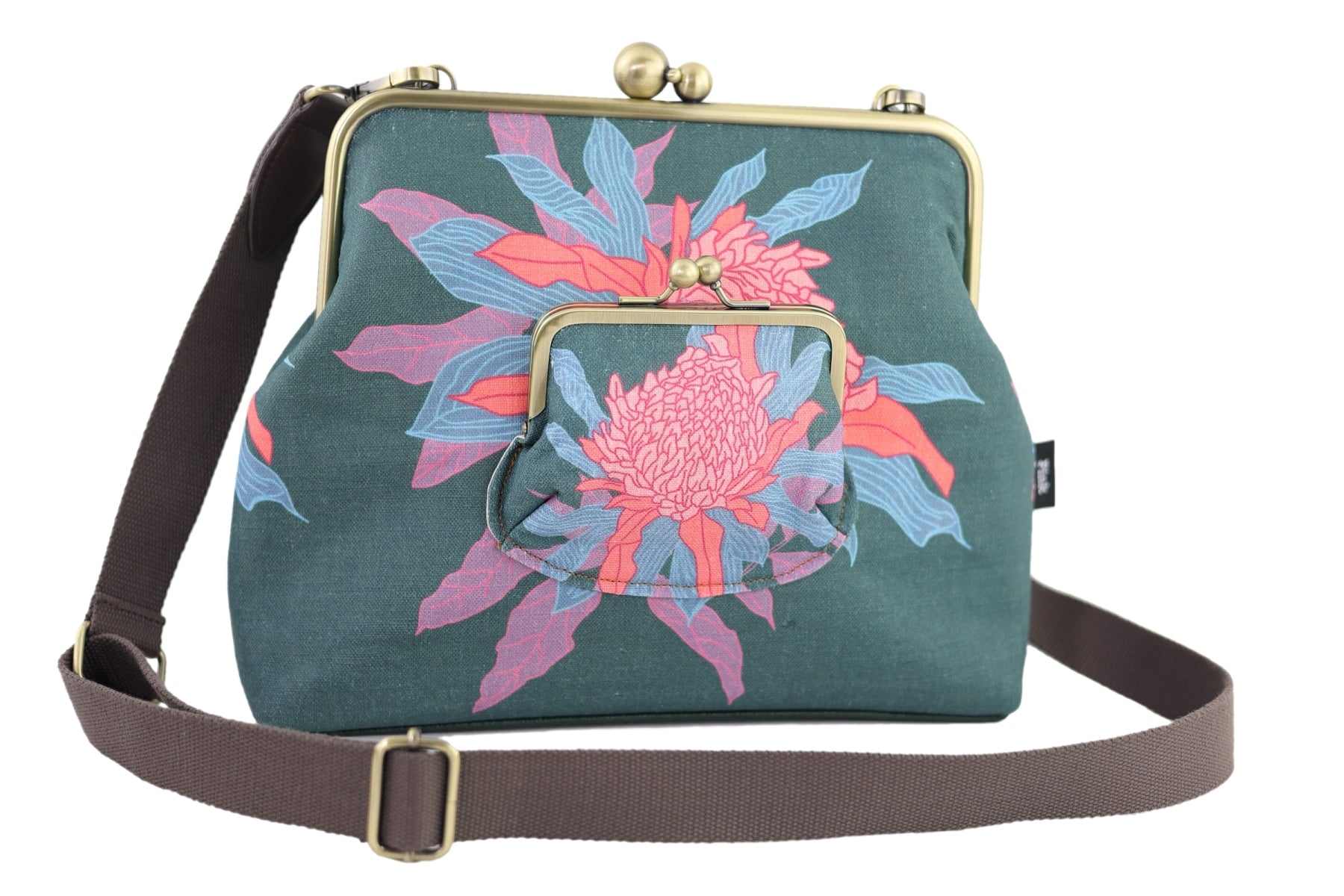 Torch Ginger Flower Emerald Handbag and Crossbody Bag | PINK OASIS