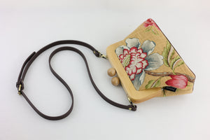 Handmade Rustic Flower Crossbody Clutch Bag  | PINK OASIS