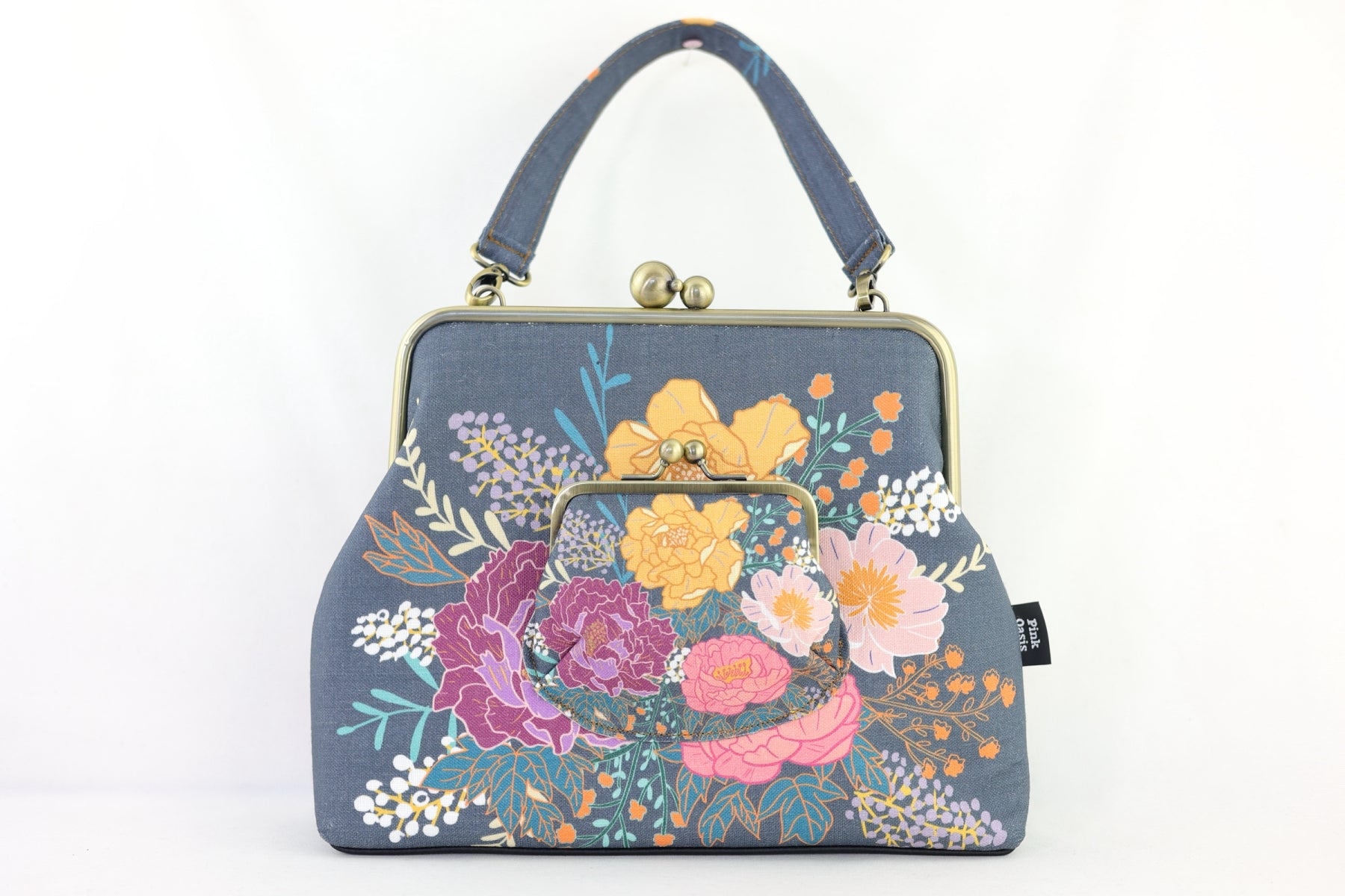 Peonies Garden Floral Handbag and Crossbody 2 Way Bag | PINK OASIS