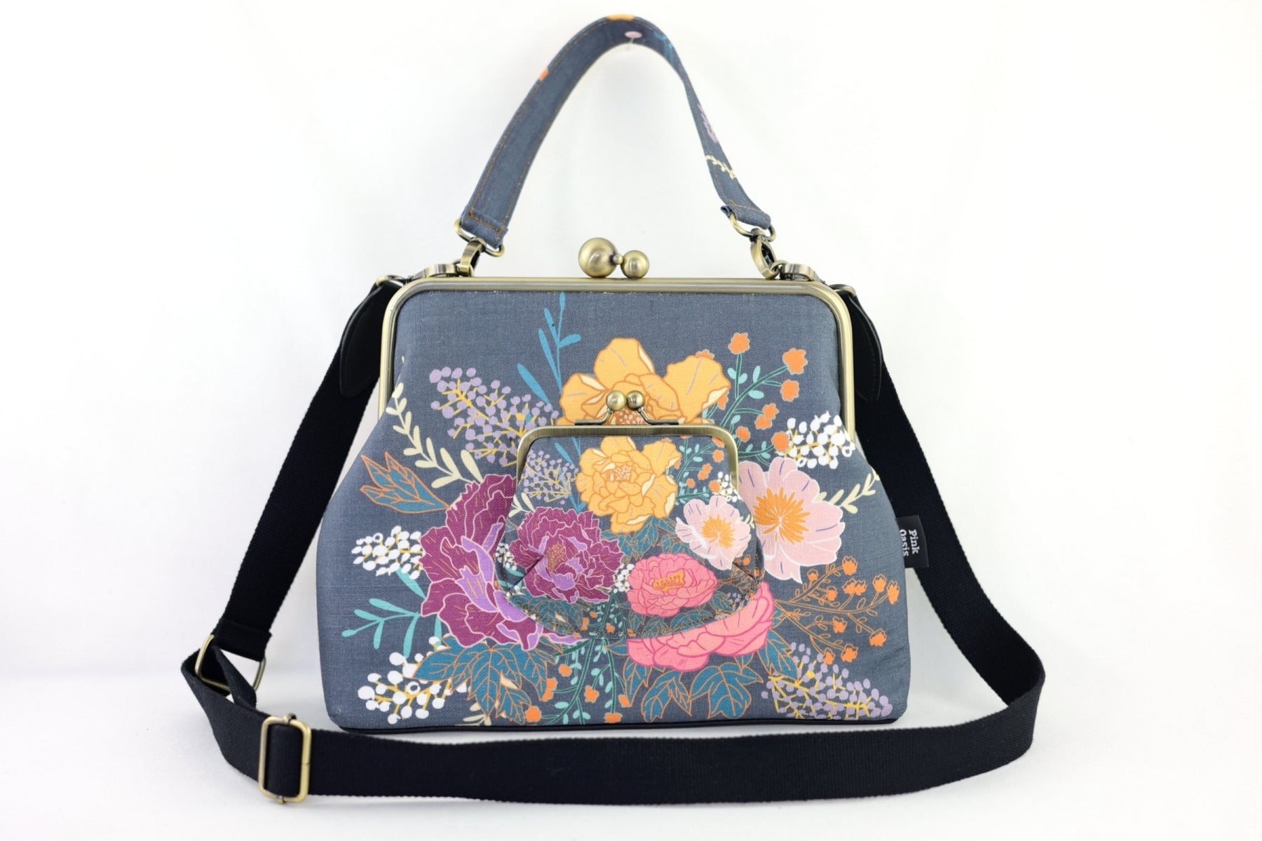 Peonies Garden Floral Handbag and Crossbody 2 Way Bag | PINK OASIS