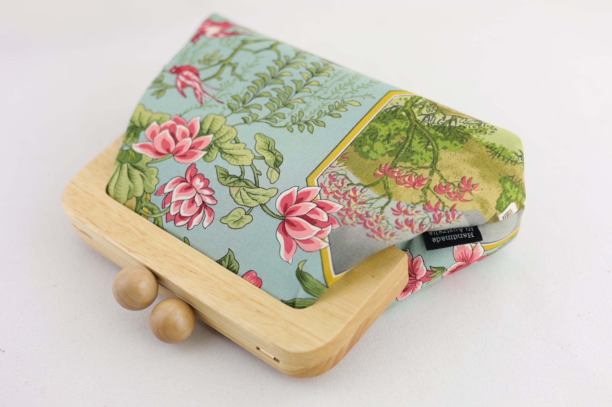 Spring Garden Floral Clutch Bag with Leather Strap | PINK OASIS