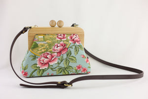 Spring Garden Floral Clutch Bag with Leather Strap | PINK OASIS
