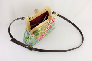 Spring Garden Floral Clutch Bag with Leather Strap | PINK OASIS