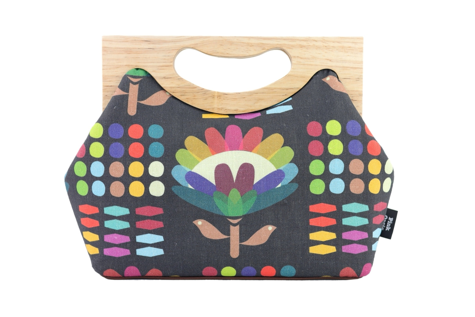 Rainbow Protea Medium Size Wood Frame Bag | PINK OASIS