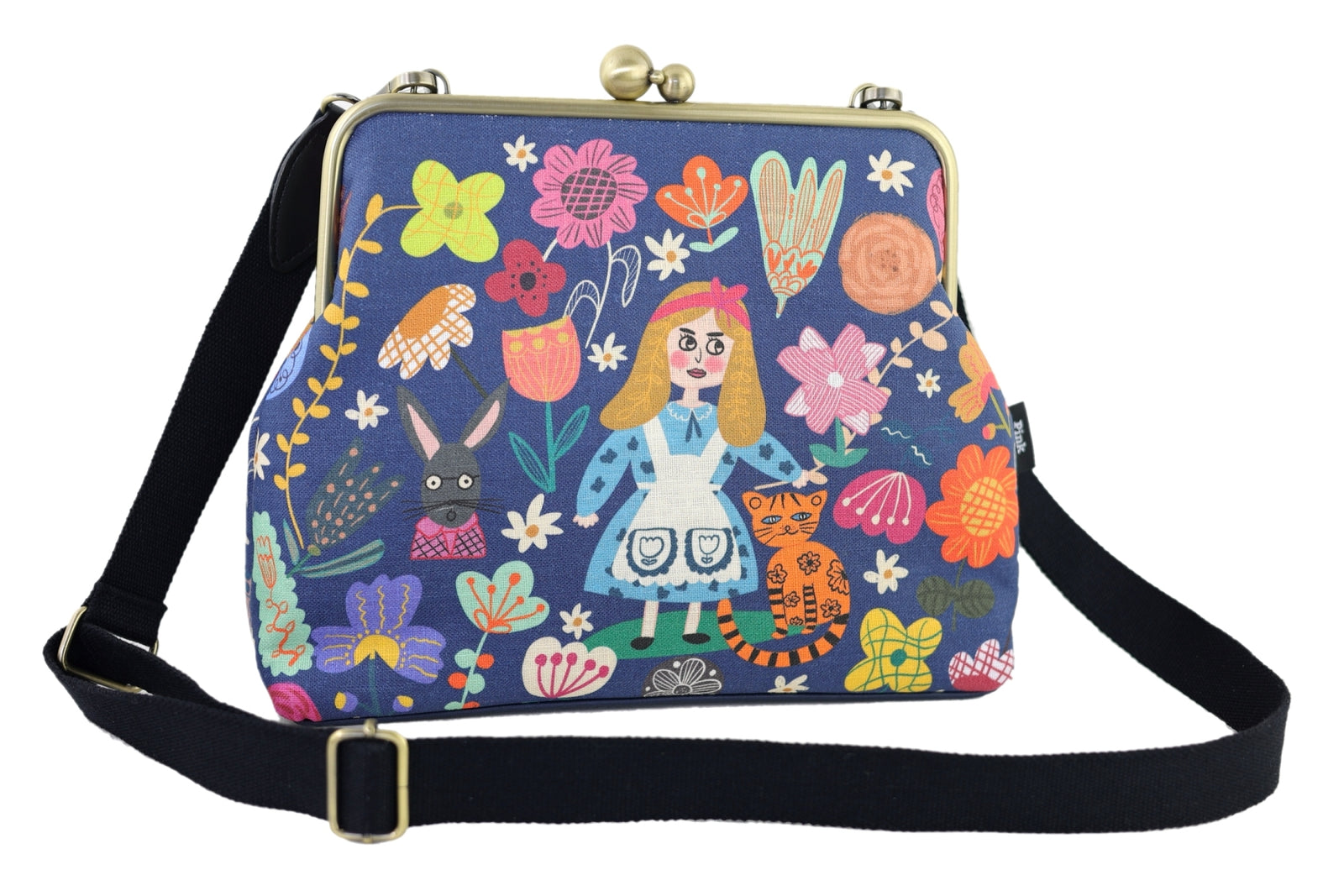 Alice in Wonderland Blue Crossbody Bag with Webbing Strap | PINK OASIS