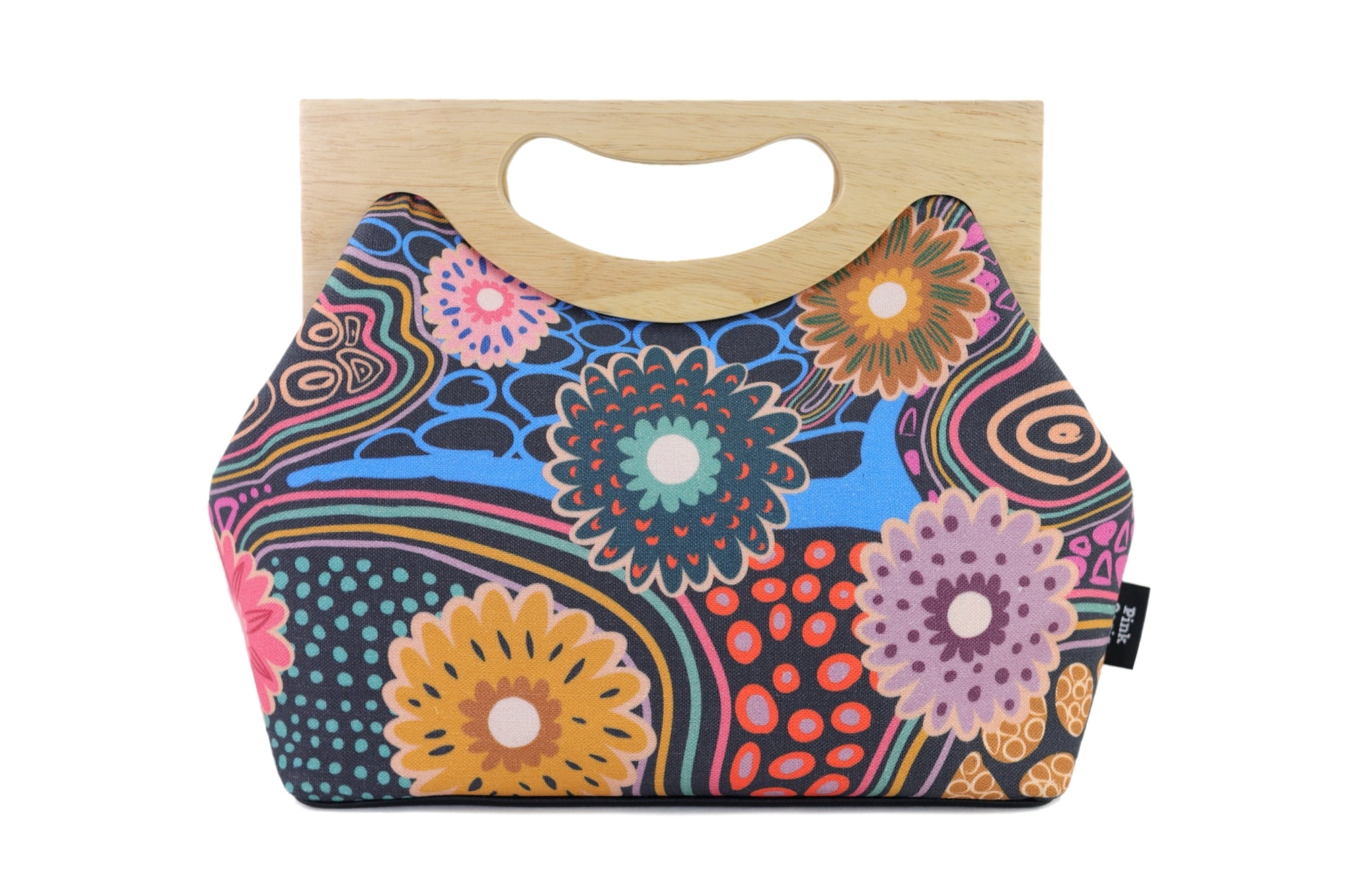 Gerberas Floral Medium Size Wood Frame Bag | PINK OASIS