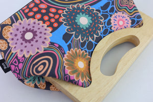 Gerberas Floral Medium Size Wood Frame Bag | PINK OASIS