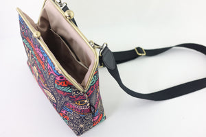 Peacock Crossbody Bag with Webbing Strap | PINK OASIS