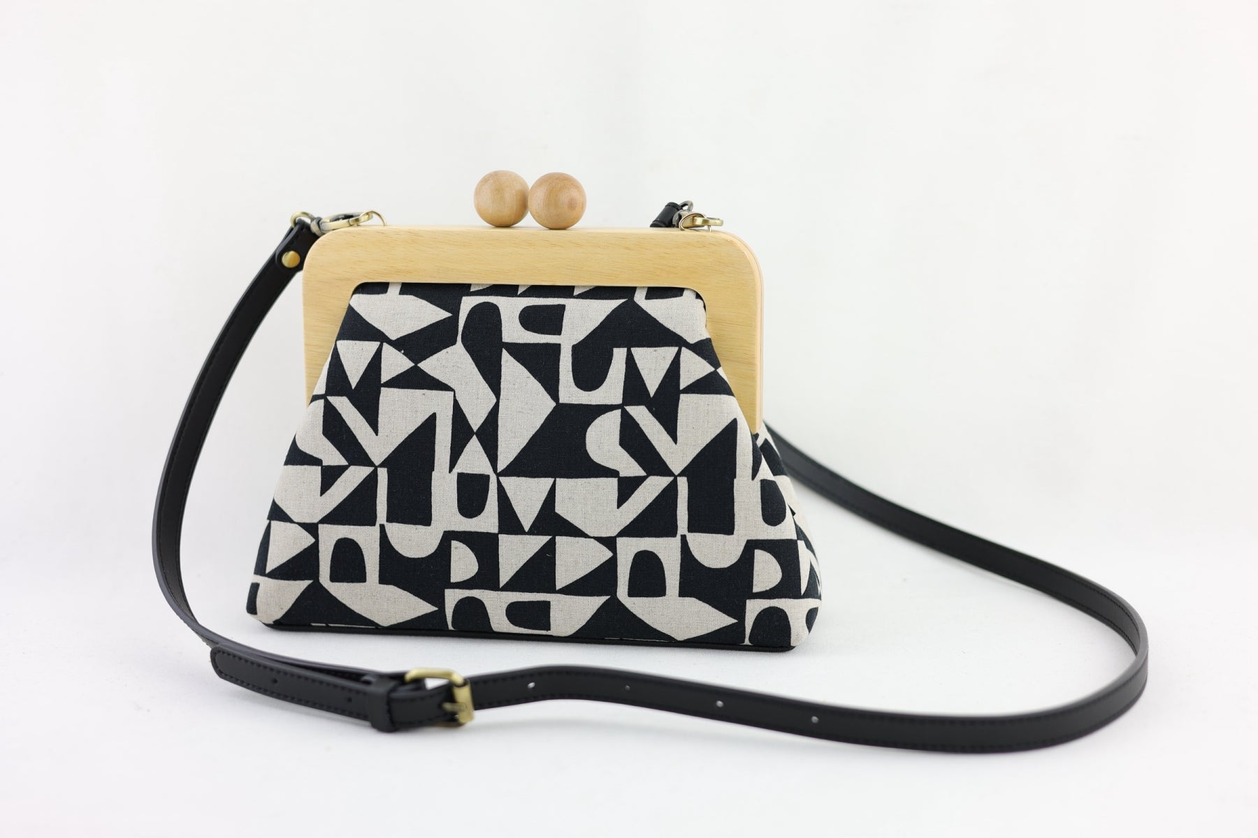 Unique Geometrical Pattern Clutch Bag with Leather Strap | PINK OASIS
