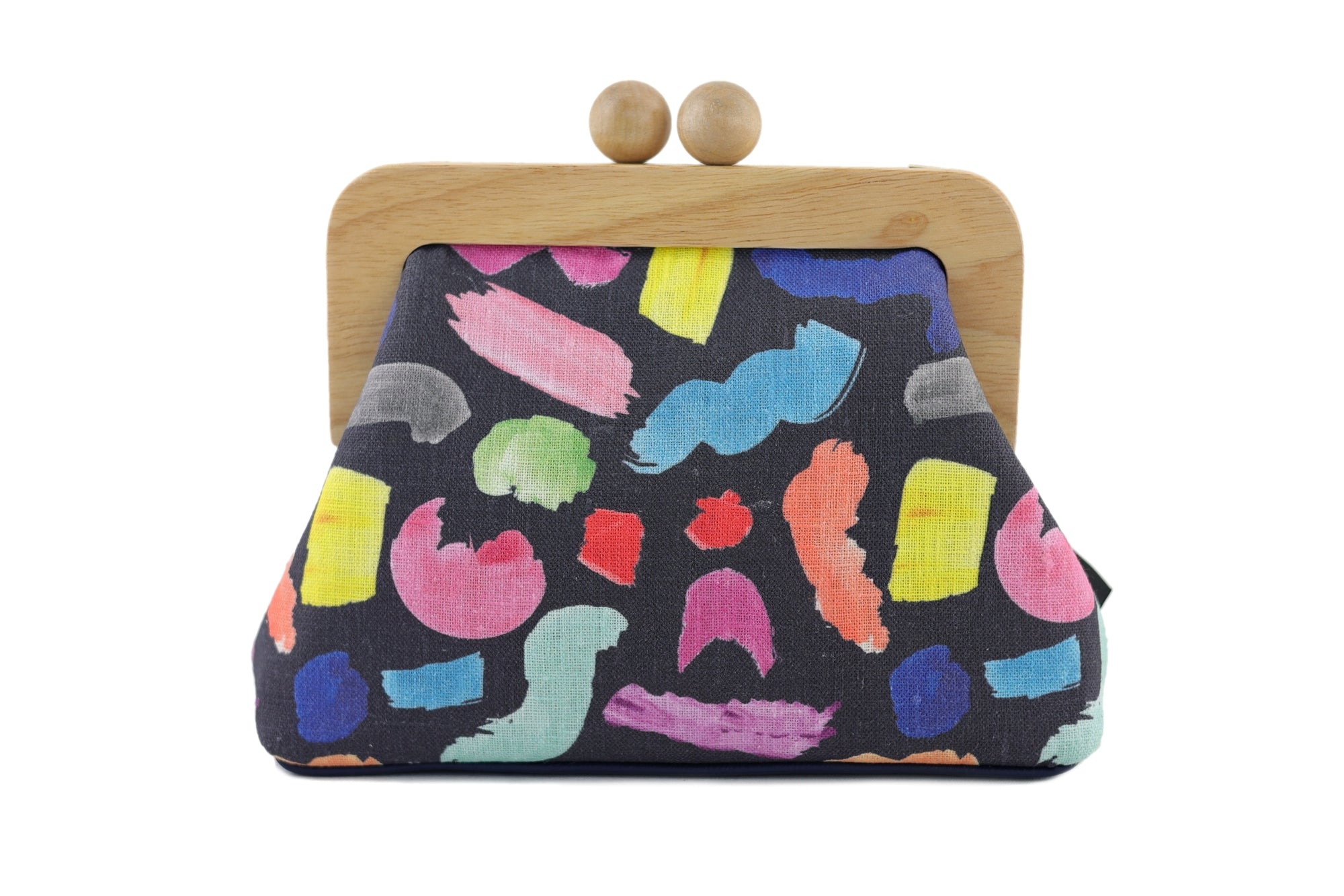 Colourful Brushes Clutch with Leather Strap | PINK OASIS