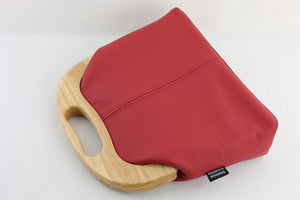 Women's handmade Crimson Red Leather Clutch Bag | PINK OASIS
