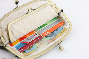 Alice in Wonderland Wristlet Wallet (with Double Kisslock Clasps)