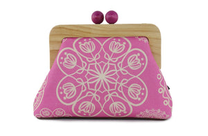 Mandalas Fuschia Clutch  (Special Edition with Colourful Ball Closure)