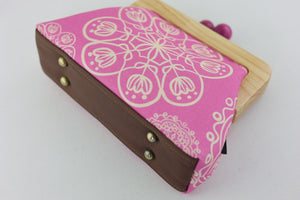 Mandalas Fuschia Clutch  (Special Edition with Colourful Ball Closure)