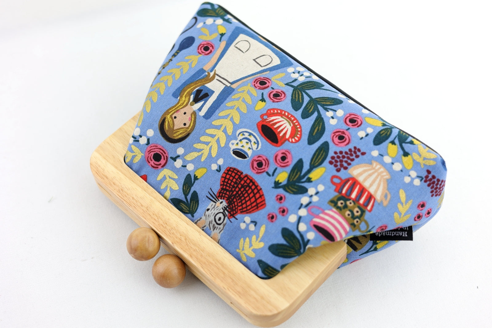 Alice in Wonderland Light Blue Clutch with Leather Strap | PINK OASIS