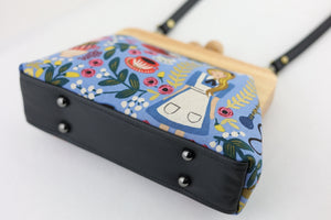 Alice in Wonderland Light Blue Clutch with Leather Strap | PINK OASIS