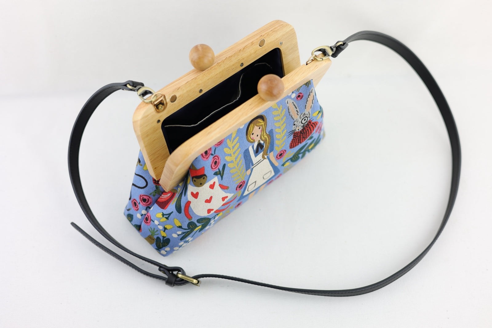 Alice in Wonderland Light Blue Clutch with Leather Strap | PINK OASIS