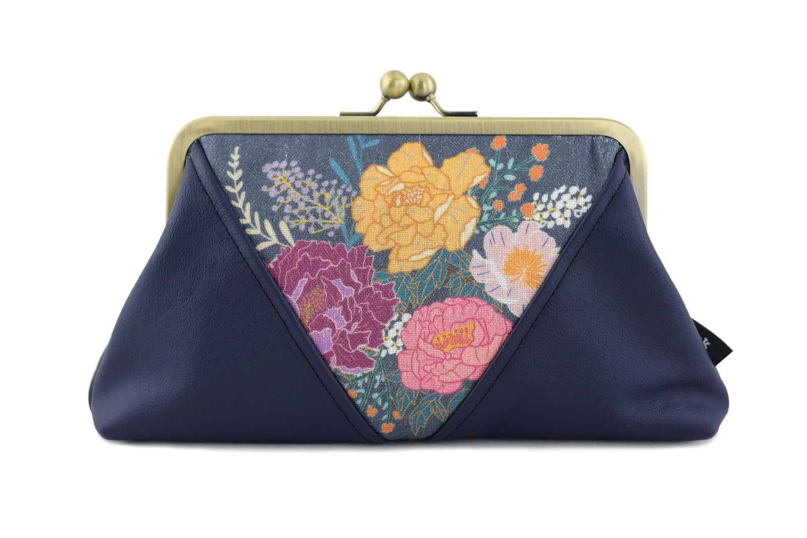 Peonies Garden Kisslock Clutch with Chain Strap | PINK OASIS