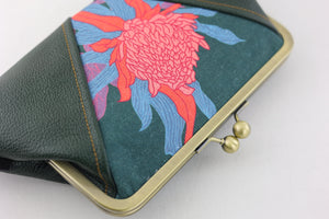 Torch Ginger Flower Kisslock Clutch with Chain Strap | PINK OASIS