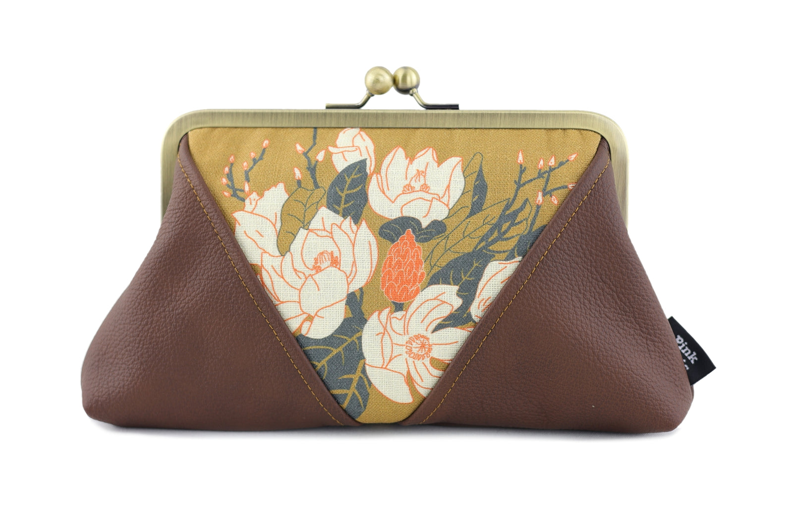Magnolia Mustard Kisslock Clutch with Chain Strap | PINK OASIS