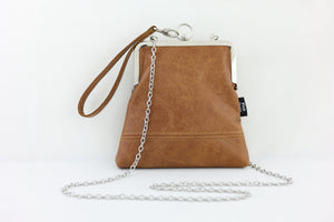 Distressed Brown Leather Wristlet Handmade in Australia | PINK OASIS