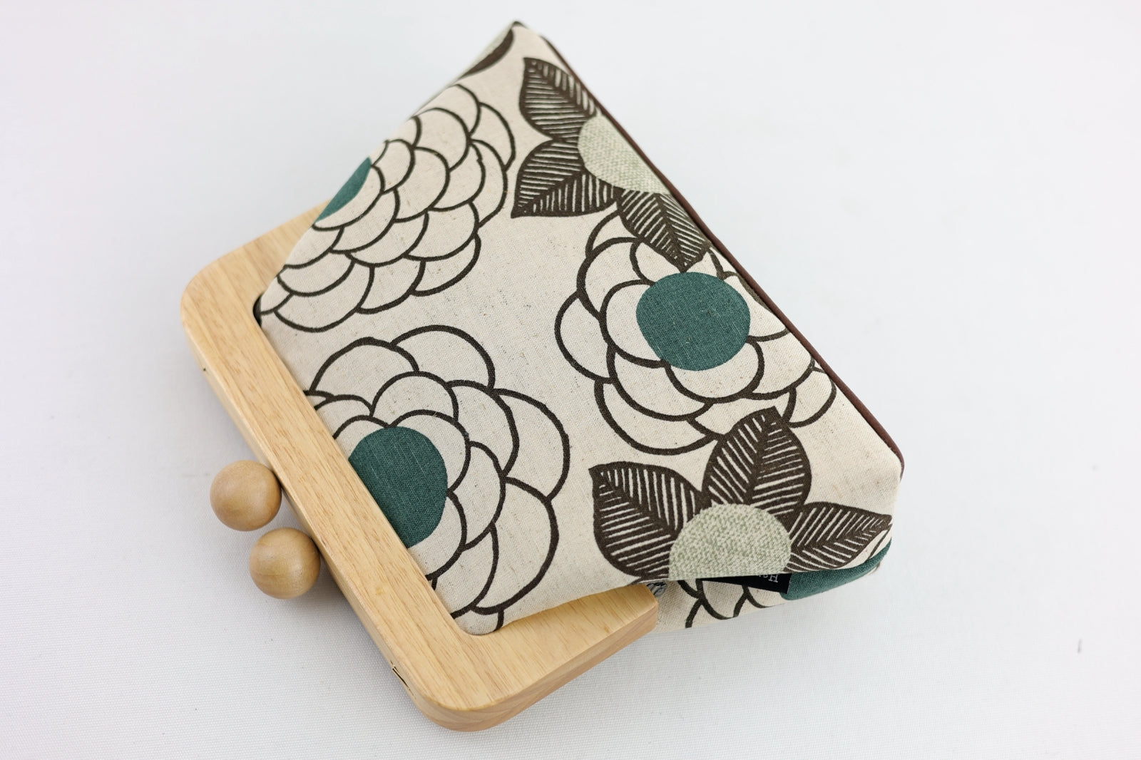 Rustic Linen Floral Wooden Frame Clutch Bag | PINK OASIS