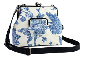 Blue Lotus Floral Crossbody Bag Handmade | PINK OASIS
