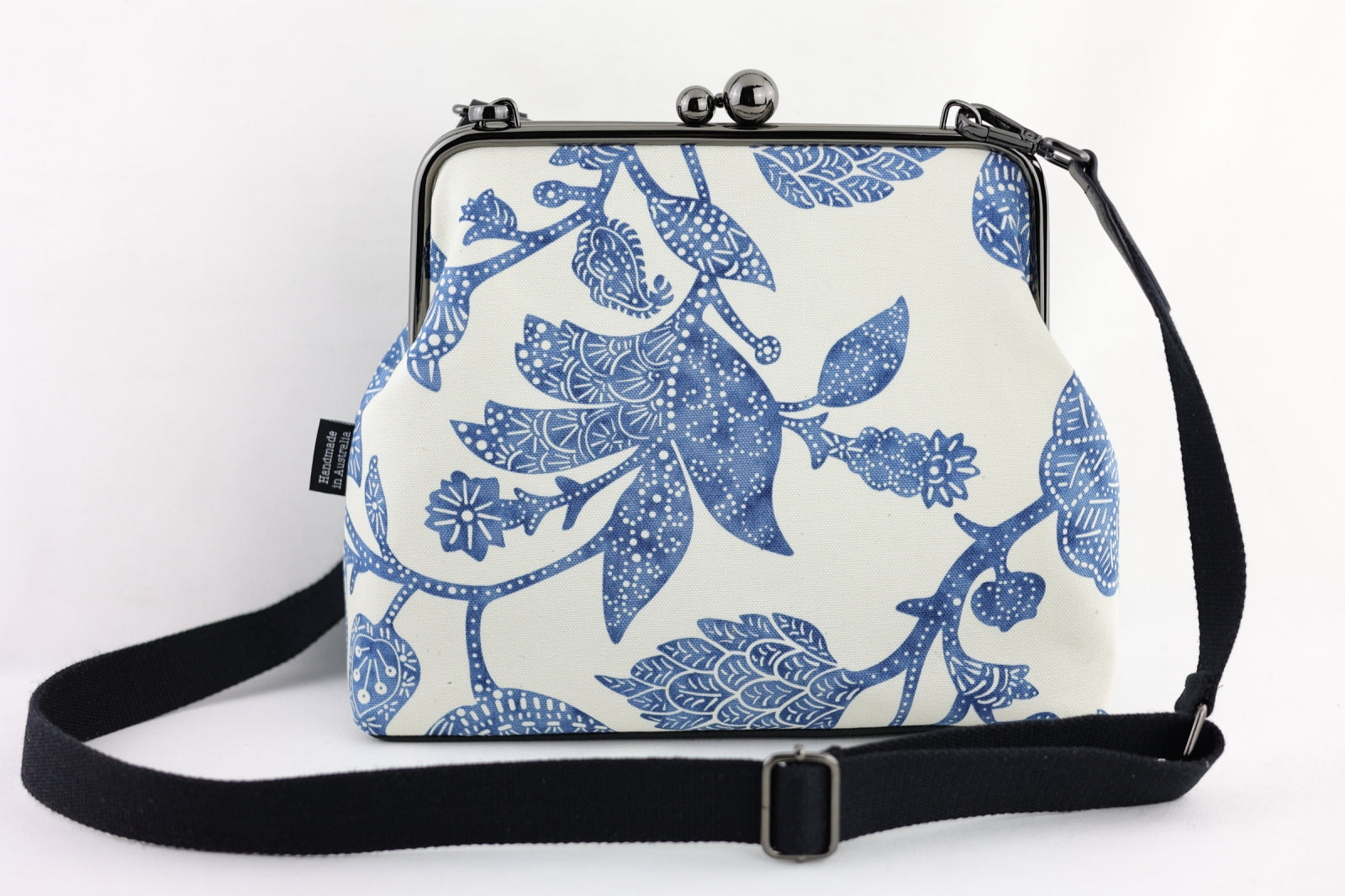 Blue Lotus Floral Crossbody Bag Handmade | PINK OASIS