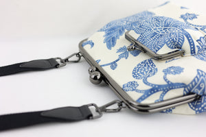 Blue Lotus Floral Crossbody Bag Handmade | PINK OASIS