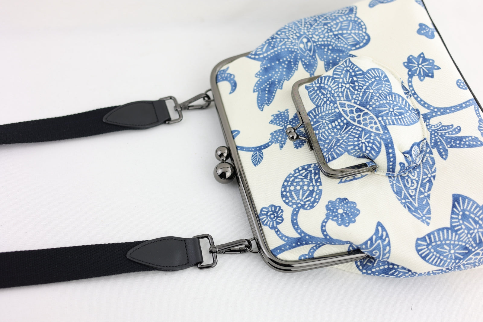 Blue Lotus Floral Crossbody Bag Handmade | PINK OASIS
