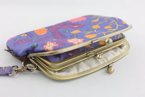 Blue Wren, Waratah & Banksia Wristlet Wallet (with Double Kisslock Clasps)