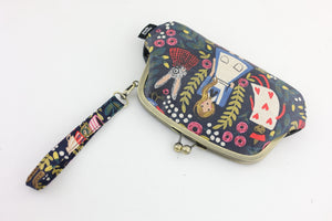 Alice in Wonderland Wristlet Wallet (with Double Kisslock Clasps)