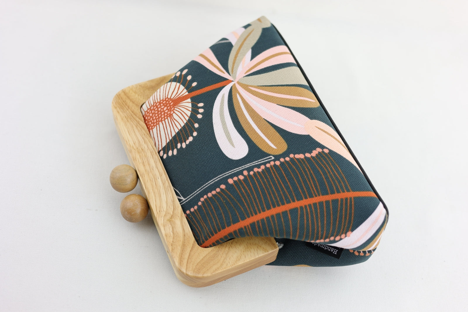 Banksia Floral Pattern Clutch with Leather Strap | PINKOASIS